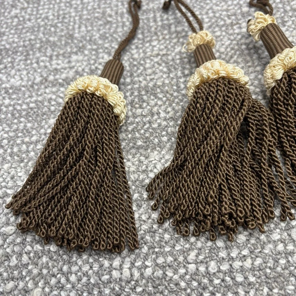 Curtain Tie Backs Decorative Tassels Brown Cream Embellishments Home Decor